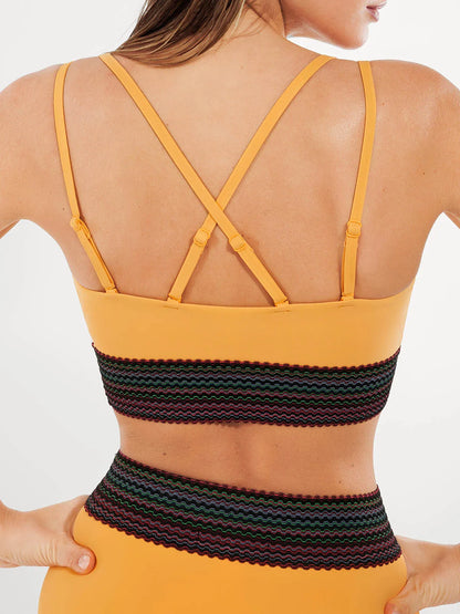 Boho Trim High Waist Tummy Control Bikini Set