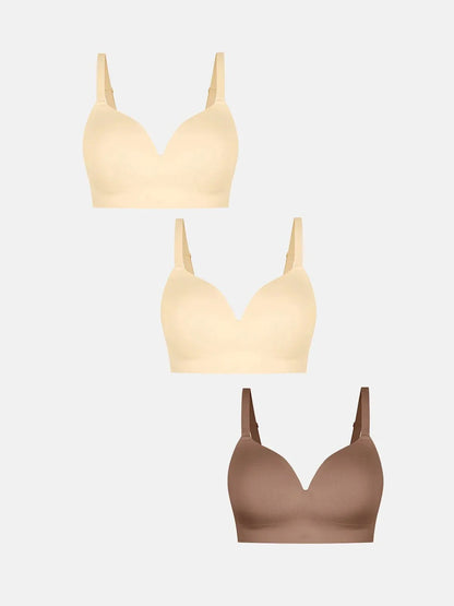 3-Pack ContourLift™ Seamless Wireless Shaping Push Up Bra Bundle
