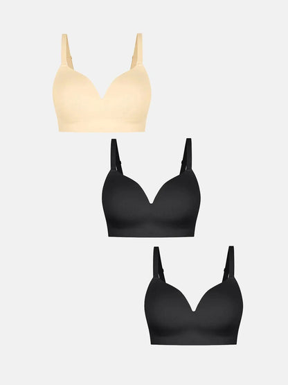 3-Pack ContourLift™ Seamless Wireless Shaping Push Up Bra Bundle