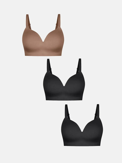 3-Pack ContourLift™ Seamless Wireless Shaping Push Up Bra Bundle