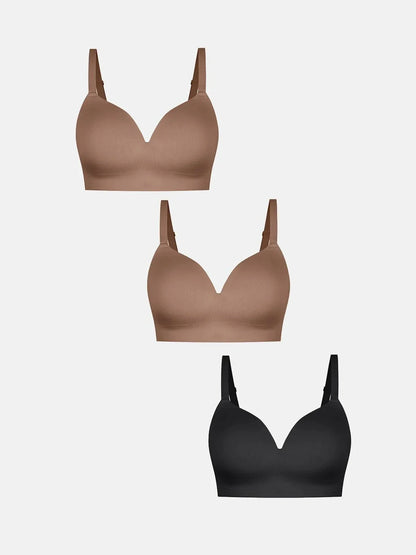 3-Pack ContourLift™ Seamless Wireless Shaping Push Up Bra Bundle