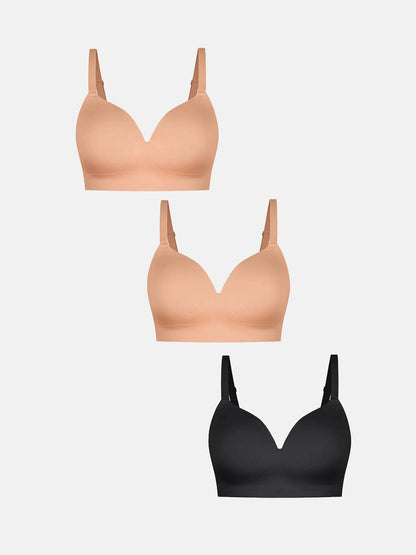 3-Pack ContourLift™ Seamless Wireless Shaping Push Up Bra Bundle