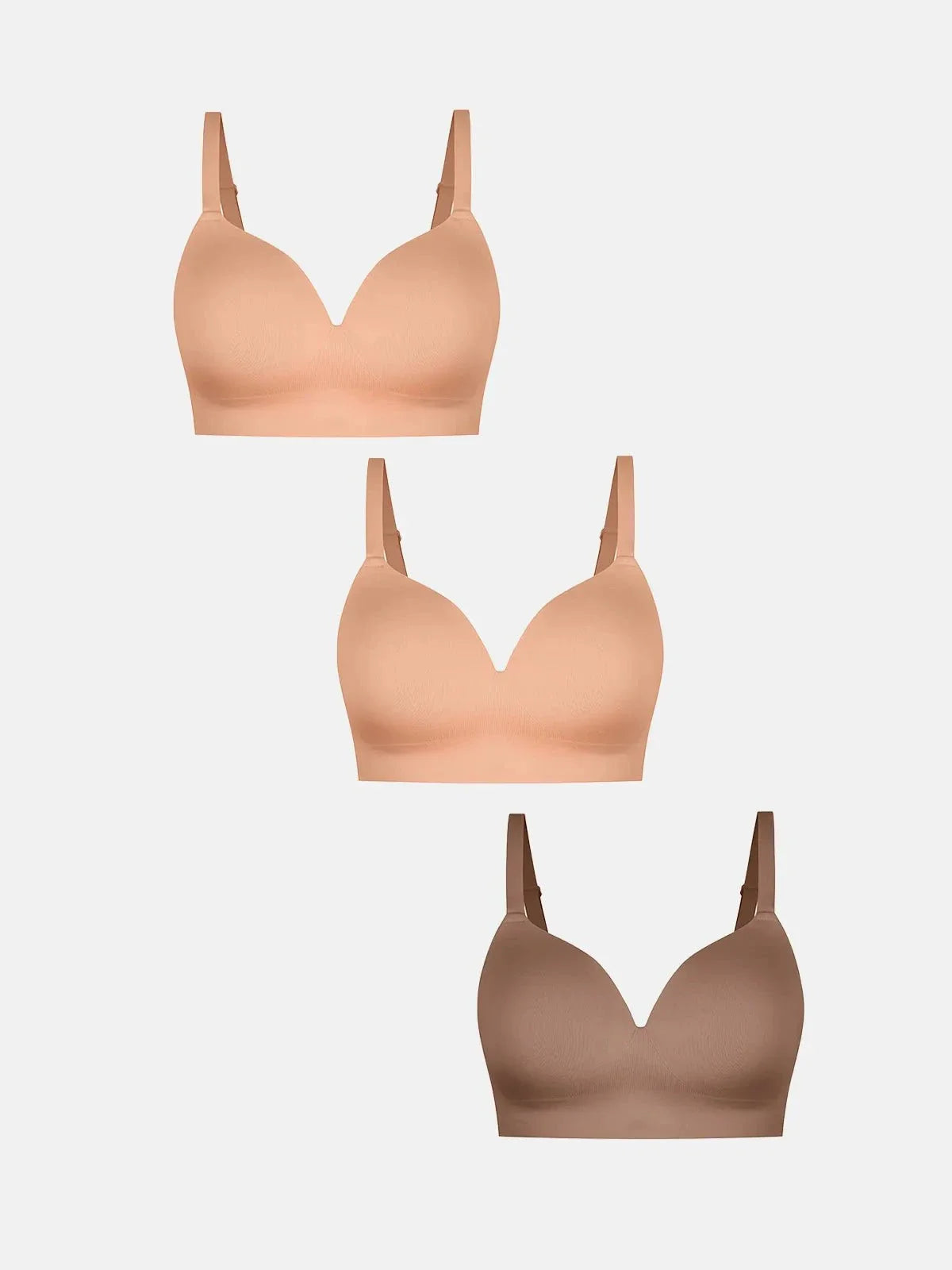3-Pack ContourLift™ Seamless Wireless Shaping Push Up Bra Bundle