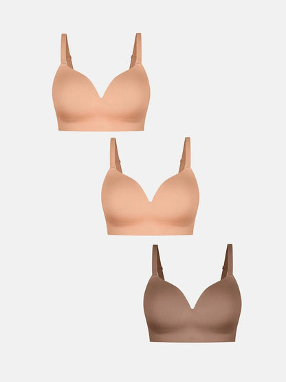 3-Pack ContourLift™ Seamless Wireless Shaping Push Up Bra Bundle