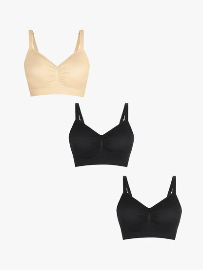 3-Pack Seamless Comfort Removable Pad Everyday Bra Bundle