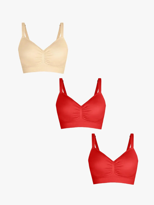 3-Pack Seamless Comfort Removable Pad Everyday Bra Bundle