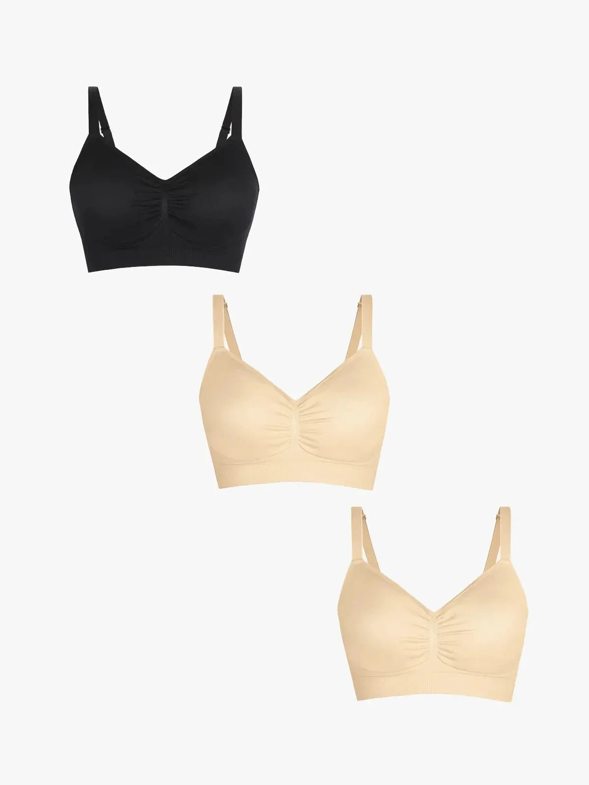 3-Pack Seamless Comfort Removable Pad Everyday Bra Bundle