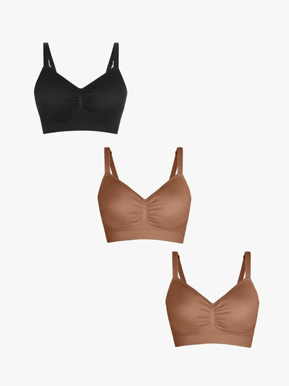 3-Pack Seamless Comfort Removable Pad Everyday Bra Bundle