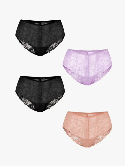 4-Pack Mid-Rise Lace Brief Bundle