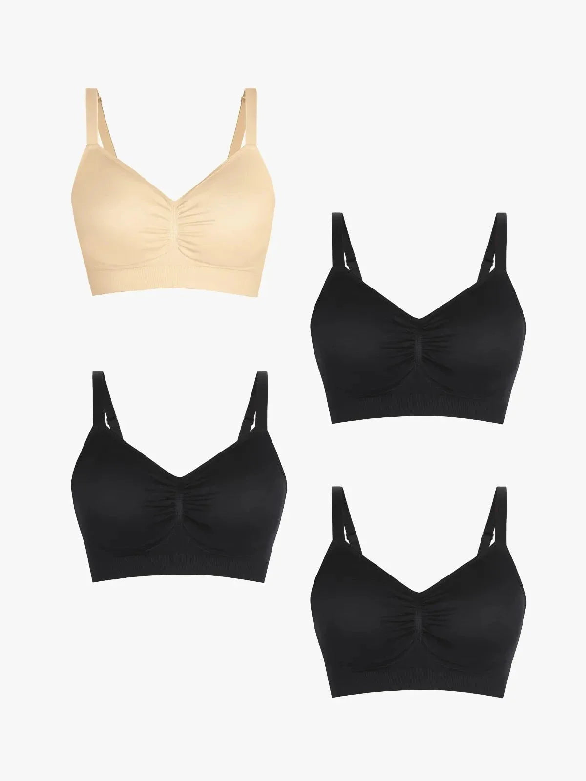 4-Pack Seamless Comfort Removable Pad Everyday Bra Bundle
