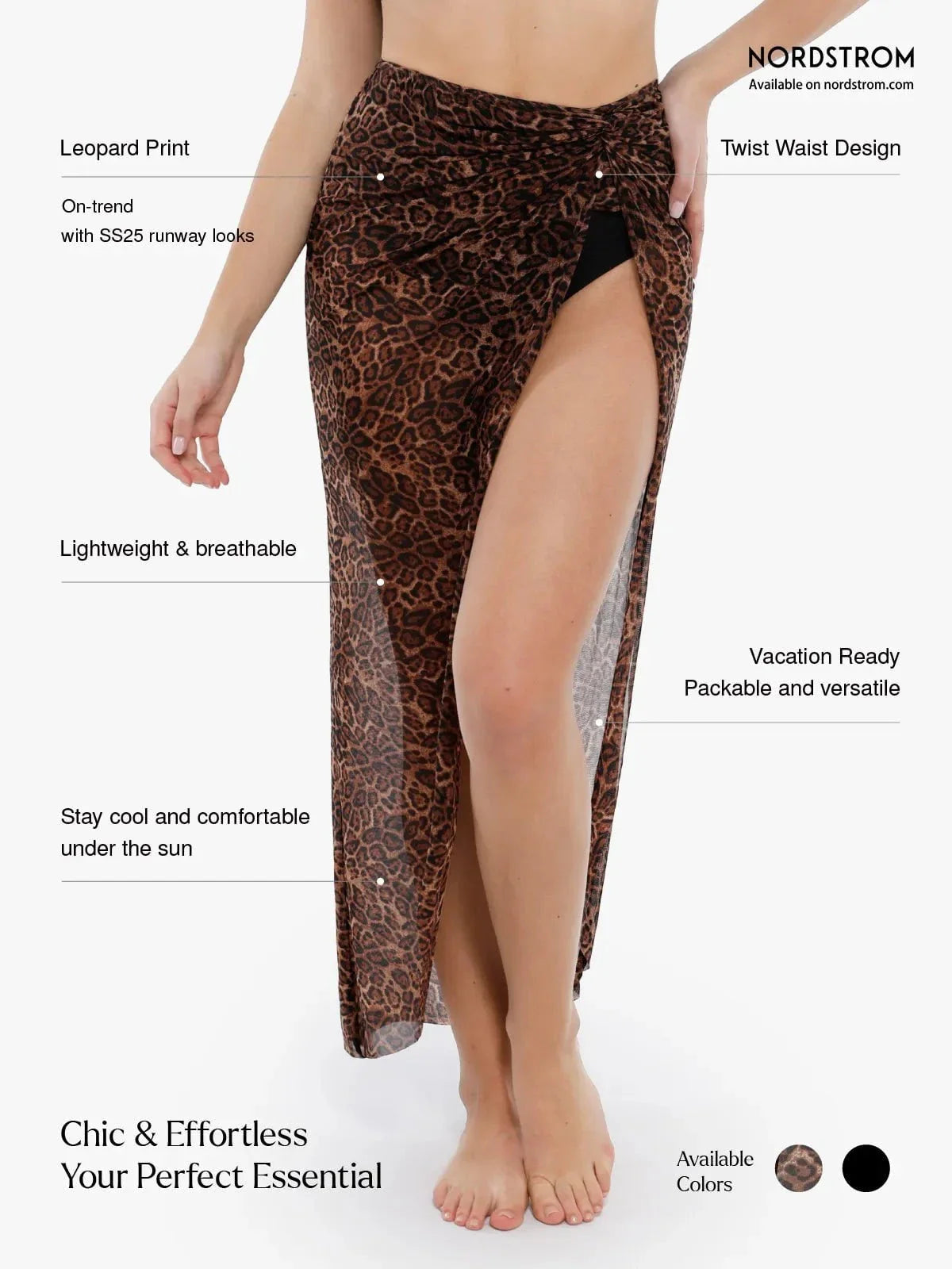 Bias Twist Mesh Sarong Coverup