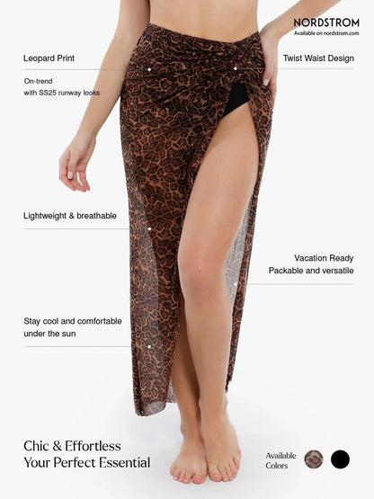Bias Twist Mesh Sarong Coverup