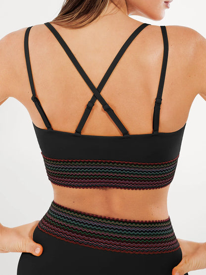 Boho Trim High Waist Tummy Control Bikini Set