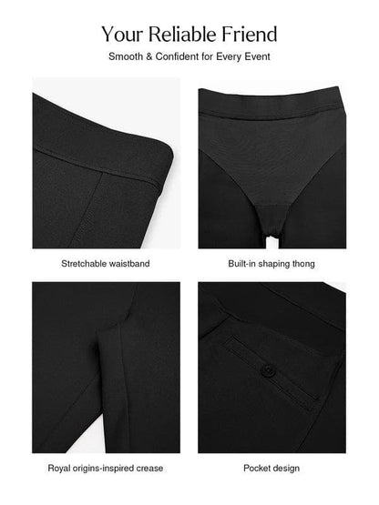 Day To Night Set Square Neck Tank Bodysuit Built-in Shapewear Pants