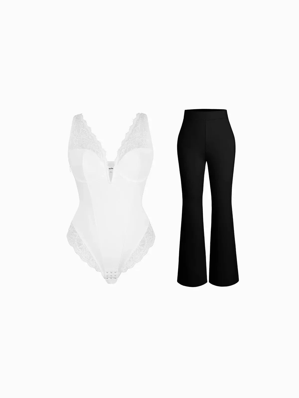 Day To Night Set Tummy Control Bodysuit Built-in Shapewear Pants
