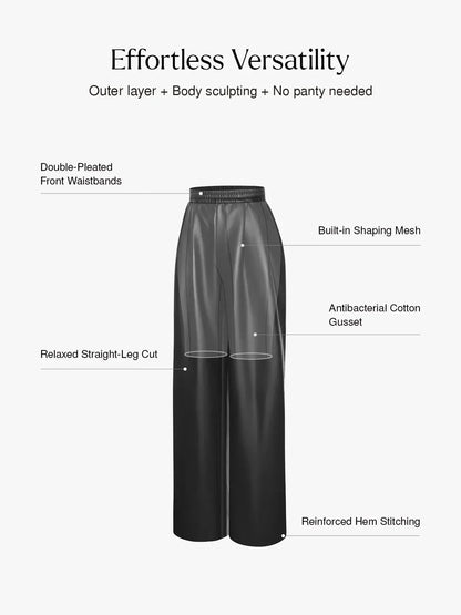 Faux Leather High Waisted Wide Leg Pants
