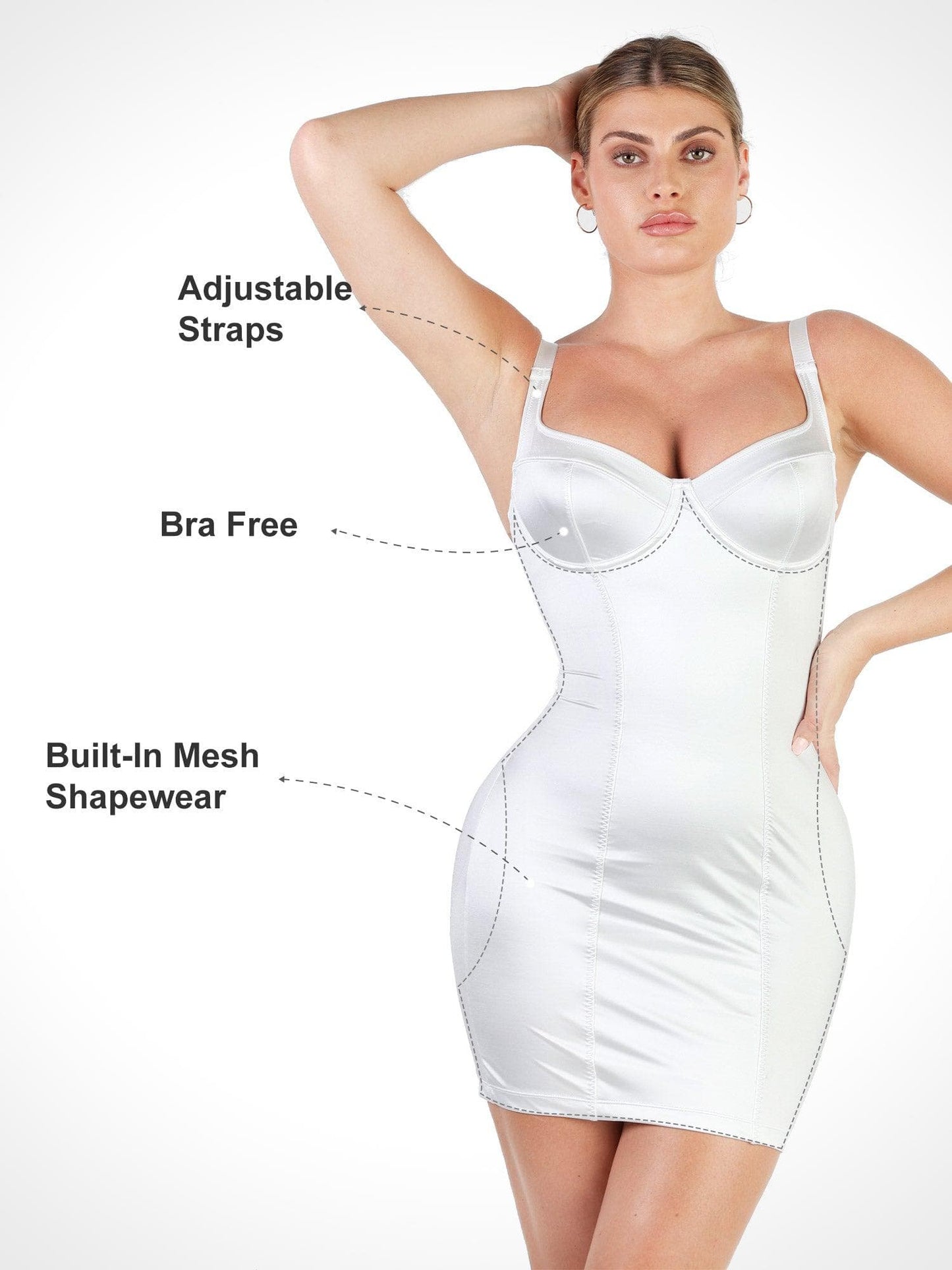Shapewear Scuplting Satin Bustier Mini Dress For Insiders