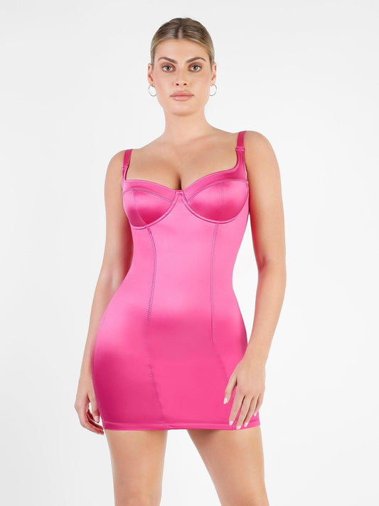 Shapewear Scuplting Satin Bustier Mini Dress For Insiders