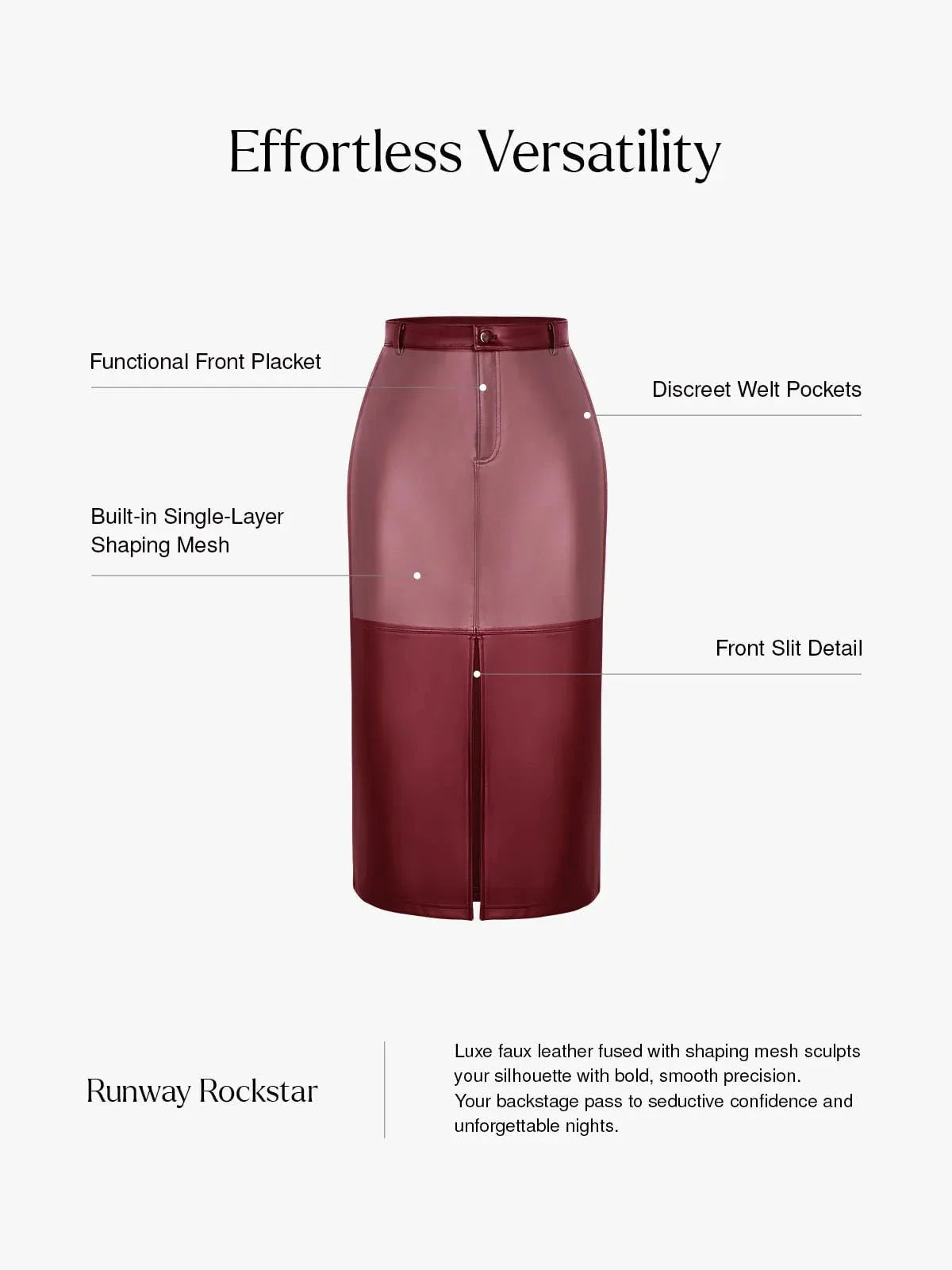 Sculpted Faux Leather Contour Skirt