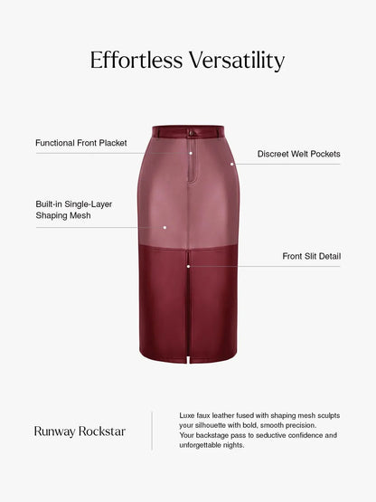 Sculpted Faux Leather Contour Skirt