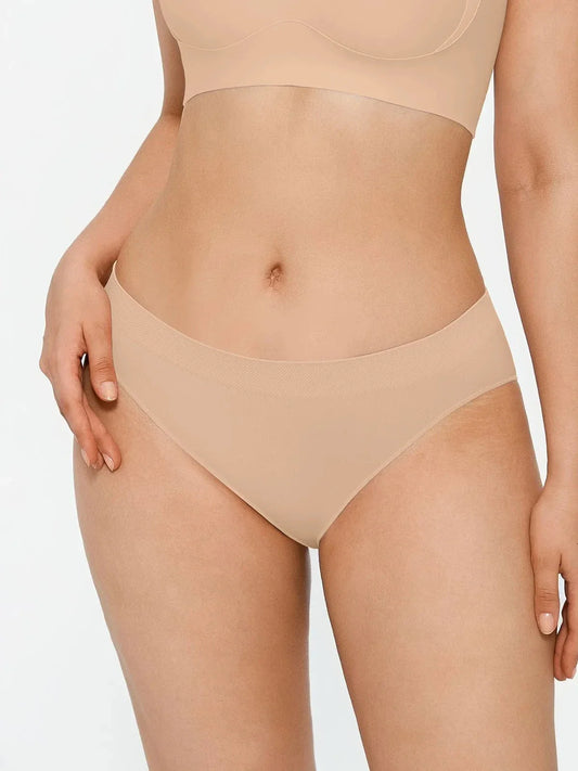 Seamless Solid Mid-Rise Brief