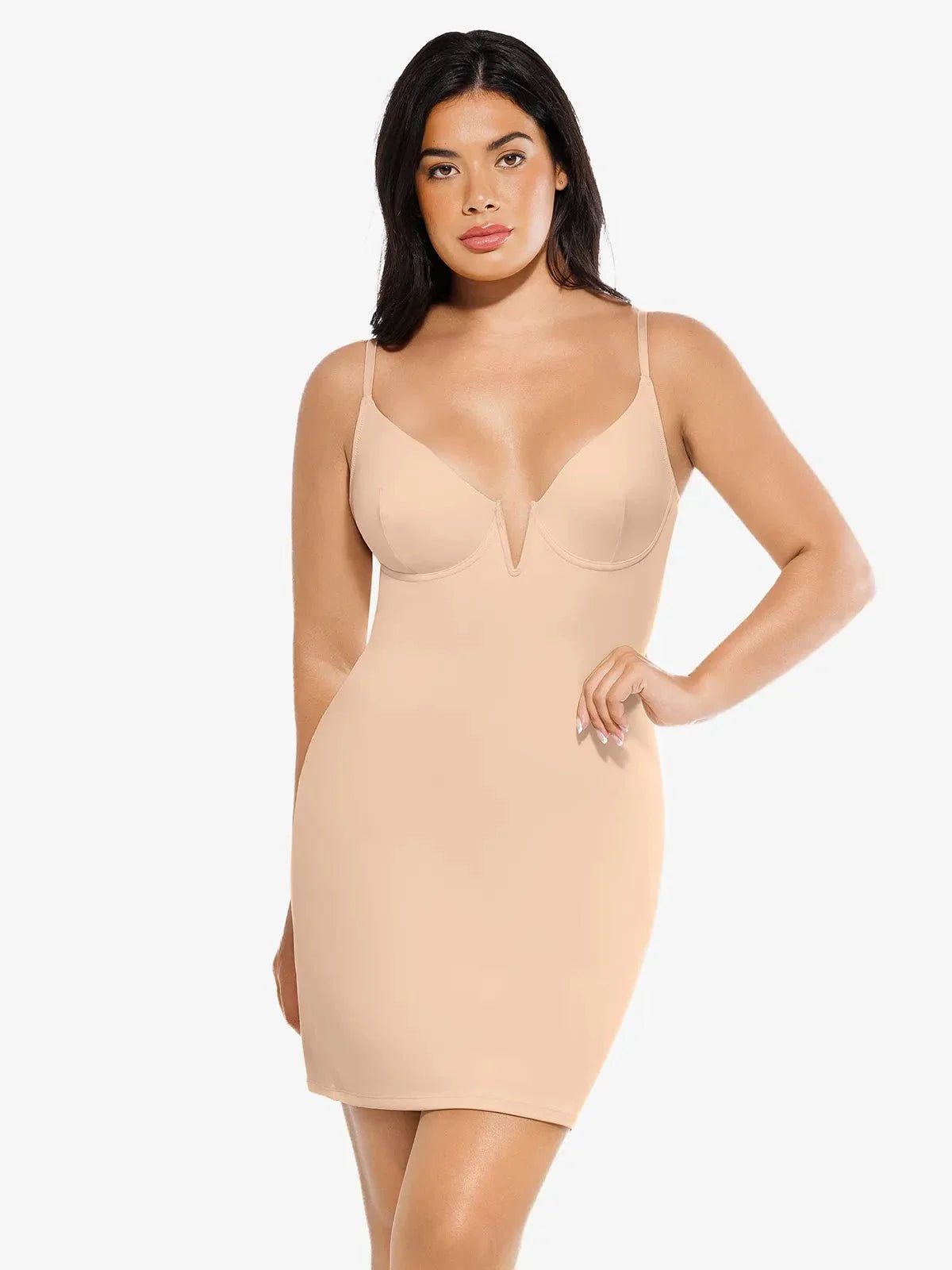 Shapewear 2-in-1 Lace Overlay Sculpting Dress