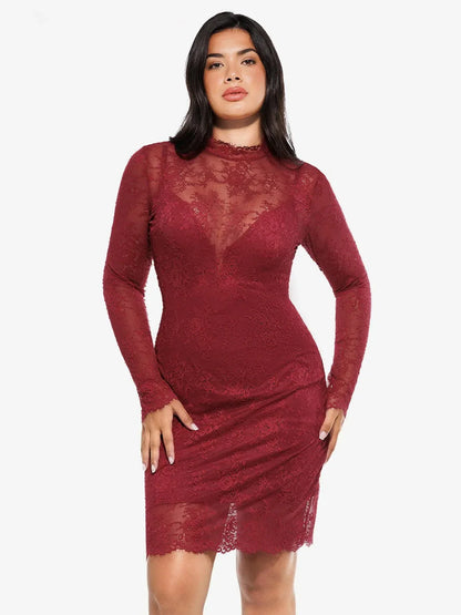 Shapewear 2-in-1 Lace Overlay Sculpting Dress