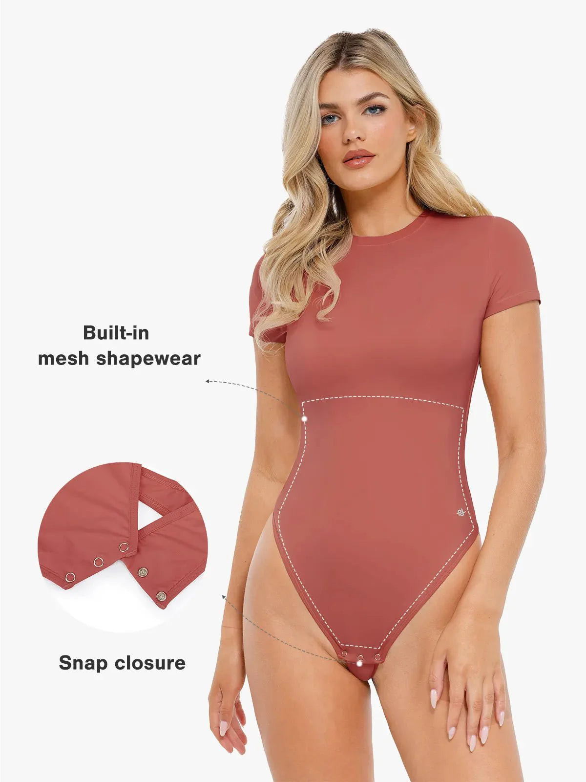 Shapewear Cloudsense Short Sleeve Crew-Neck Bodysuit