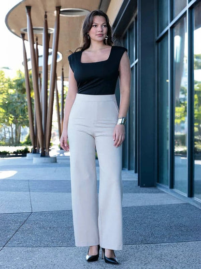 Velvet Wide-Leg Sculpting Trousers