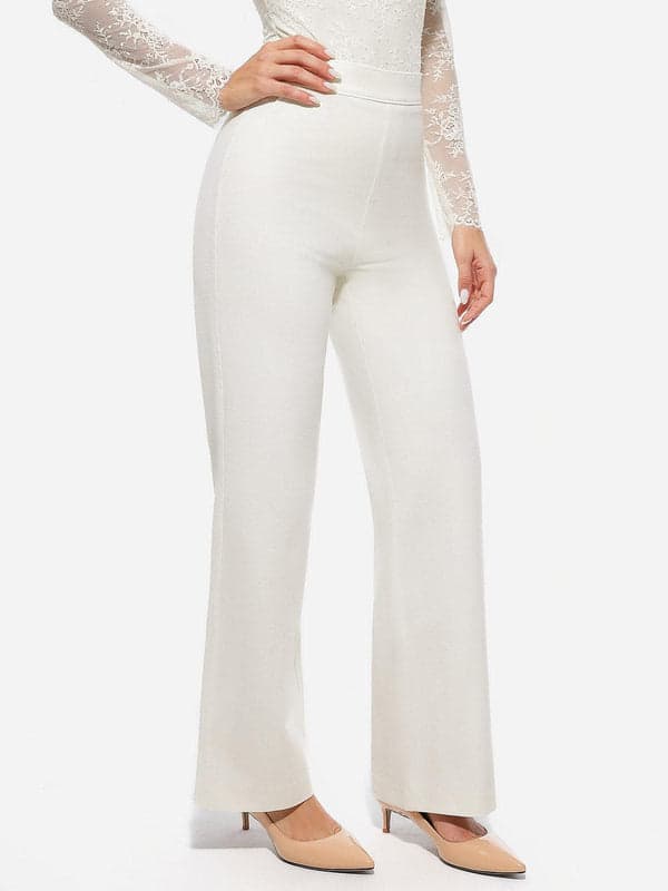 Velvet Wide-Leg Sculpting Trousers