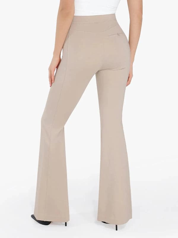 Velvet Wide-Leg Sculpting Trousers