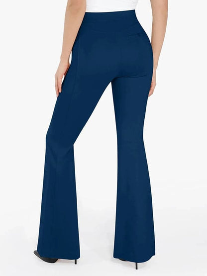 Velvet Wide-Leg Sculpting Trousers