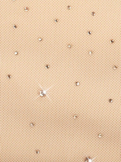 Shapewear Heat-Set Crystal Mesh Long Sleeve Slim Mini Dress