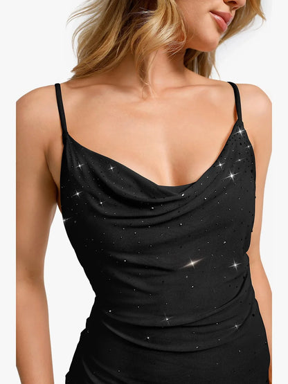 Shapewear Heat-Set Crystal Mesh Slimming Maxi Slip Dress For Insiders