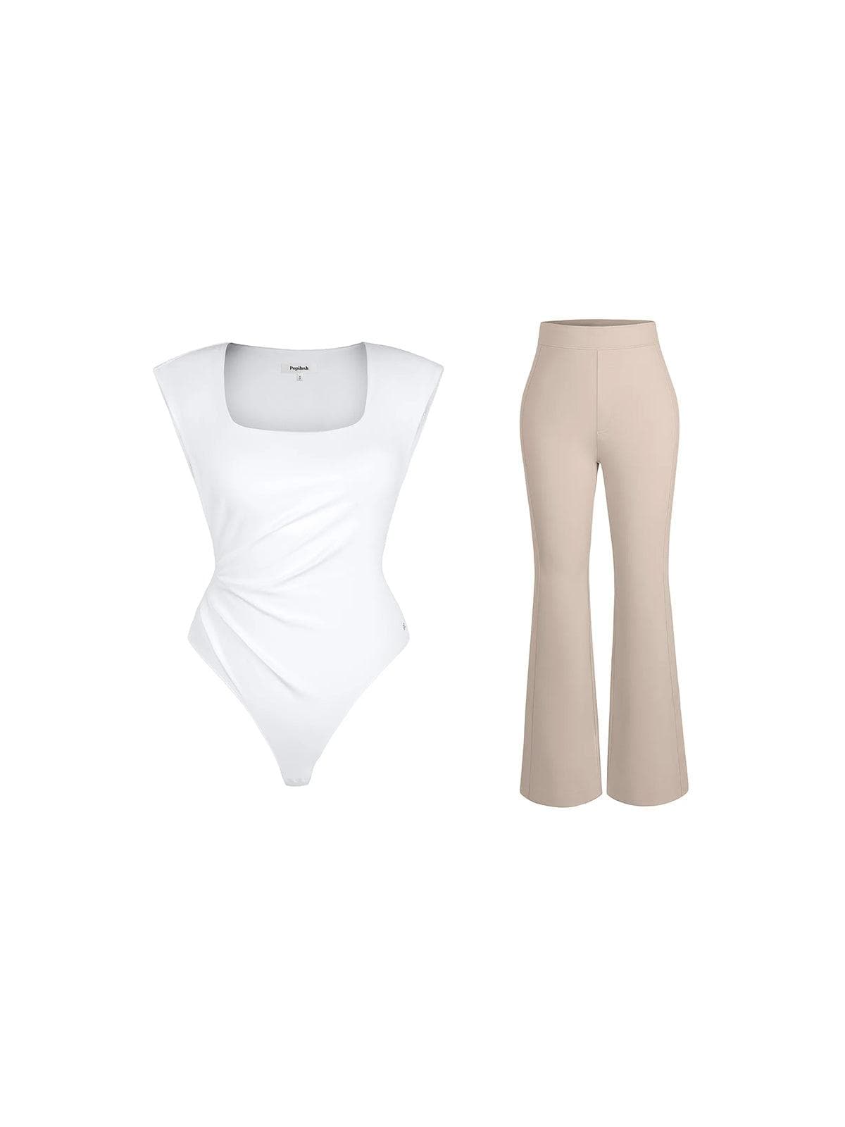 Day To Night Set Tummy Control Bodysuit Built-in Shapewear Pants
