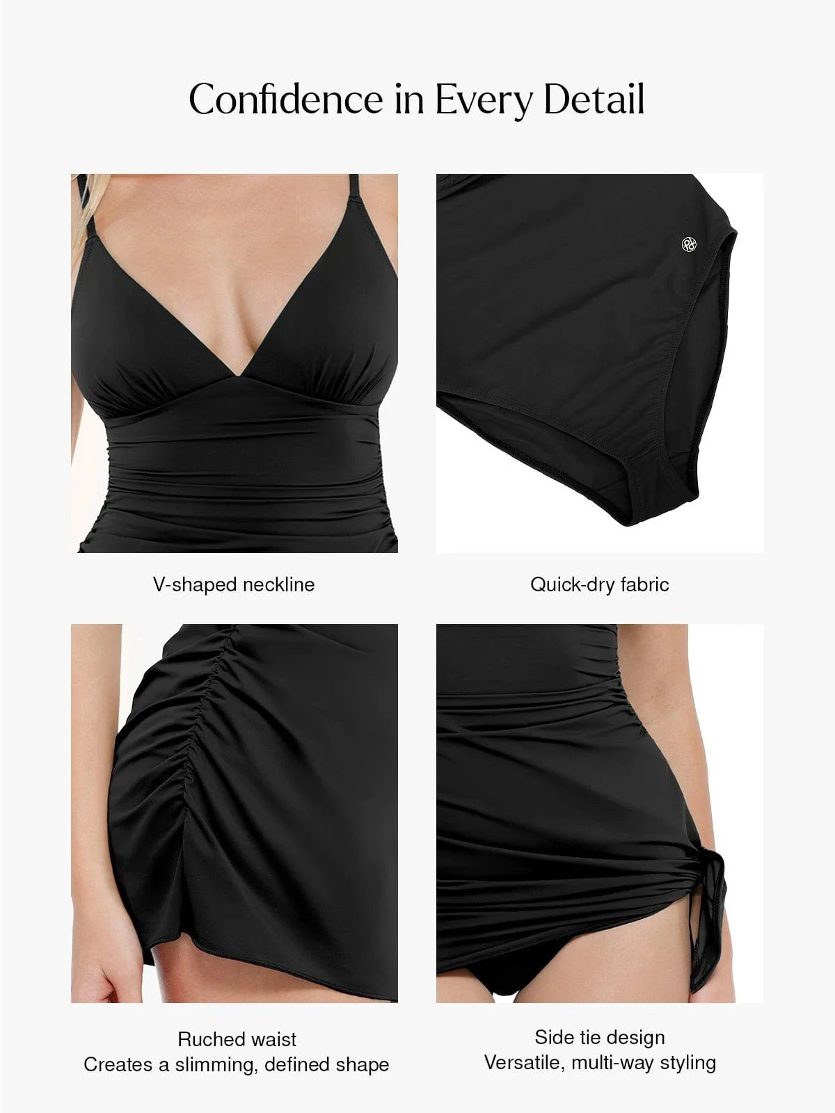 Shapewear Ruched Convertible One-Piece Swimsuit