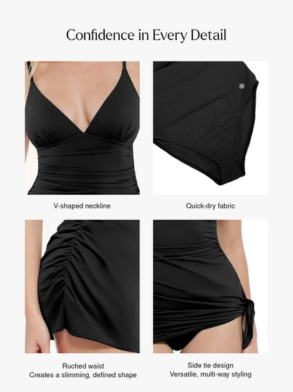 Shapewear Ruched Convertible One-Piece Swimsuit