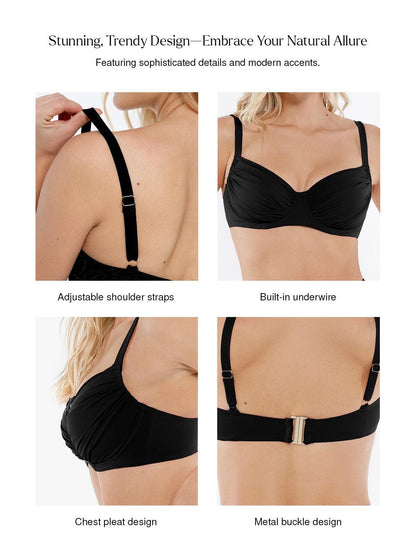 Shapewear Ruched Underwire Bikini Top