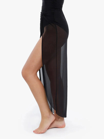 Shapewear Slimming One-Piece Swimsuit Mesh Coverup Set