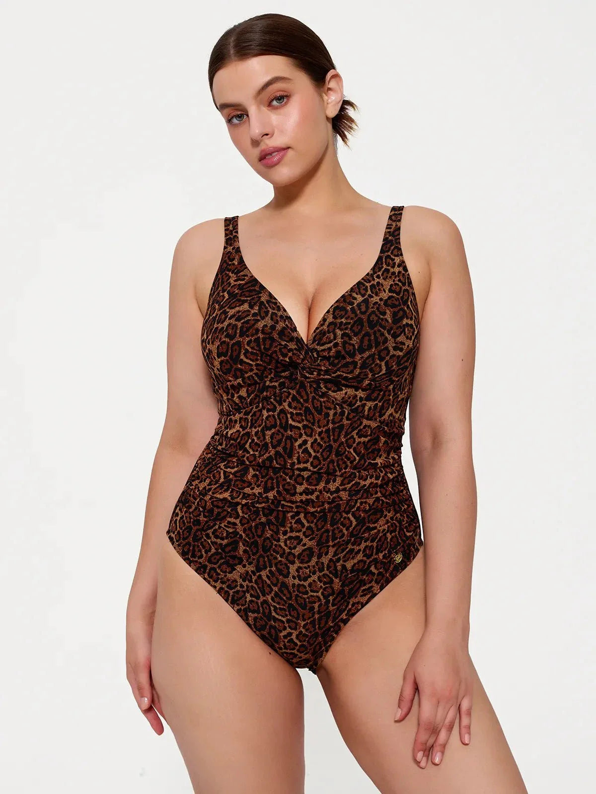 Shapewear Twist Front Ruched Sculpting Swimsuit