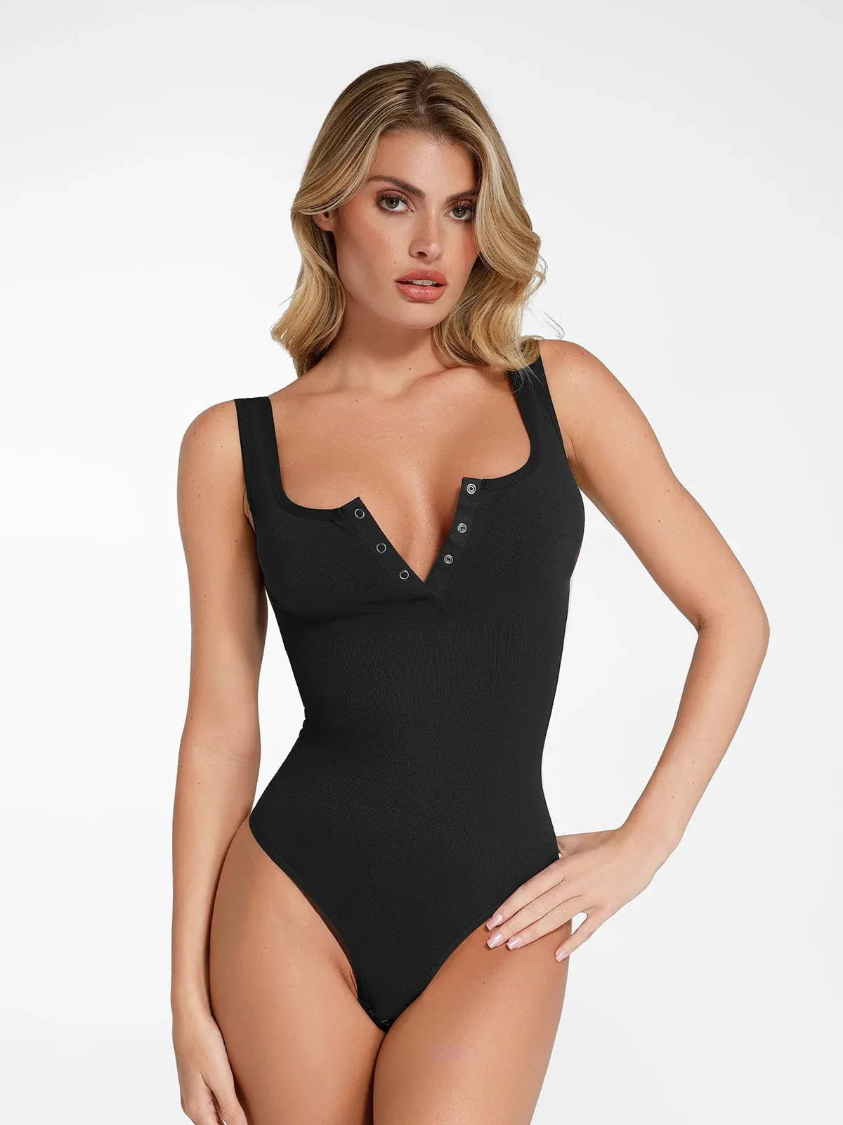 Day To Night Set Square Neck Tank Bodysuit Built-in Shapewear Pants