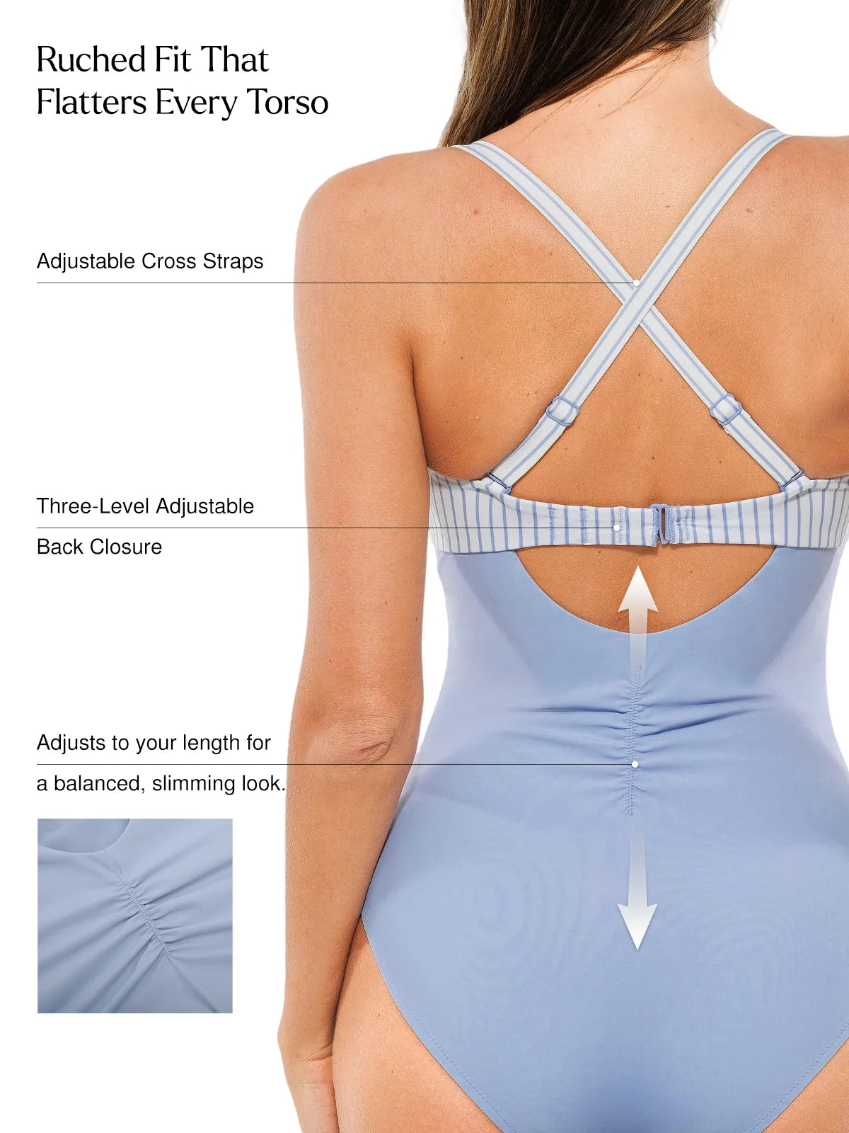Twist & Shirred Sculpting One-Piece with Removable Straps