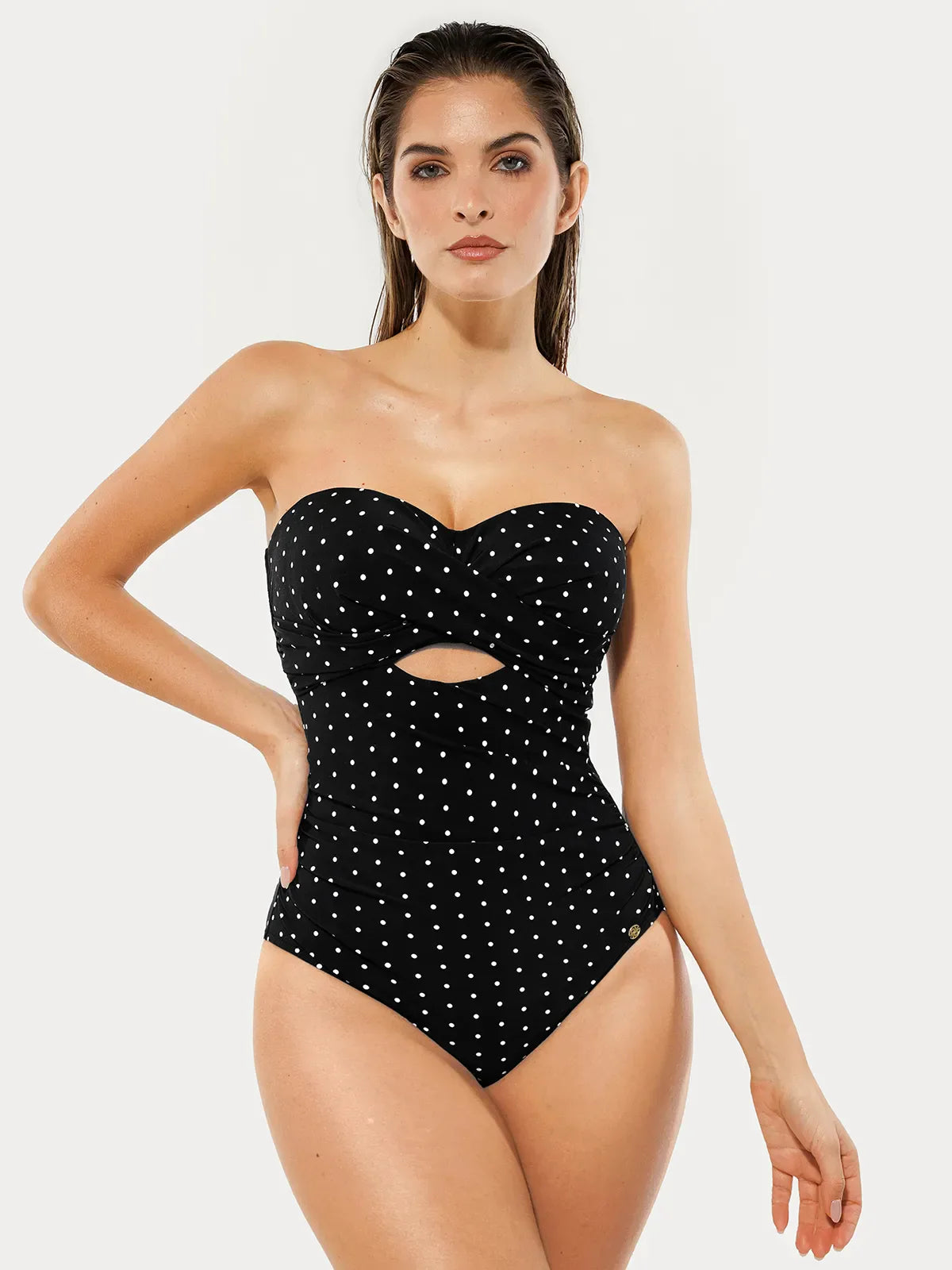 Twist & Shirred Sculpting One-Piece with Removable Straps
