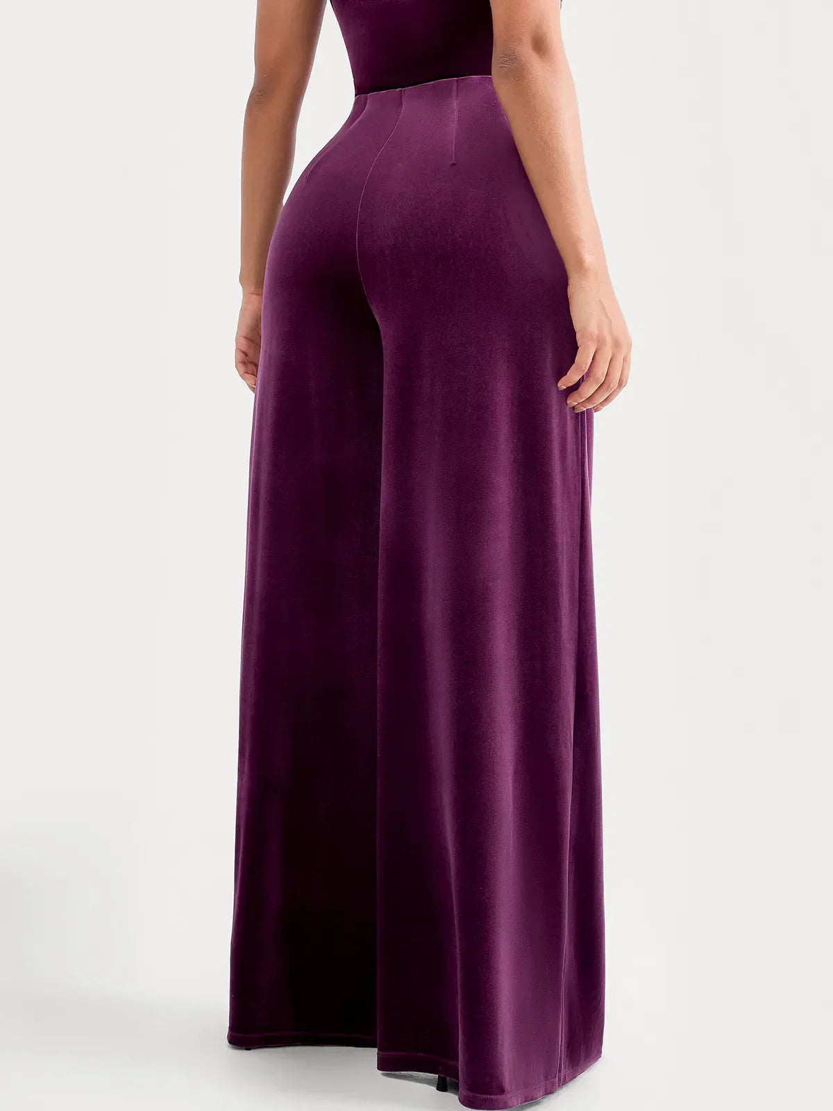 Velvet Wide-Leg Sculpting Trousers