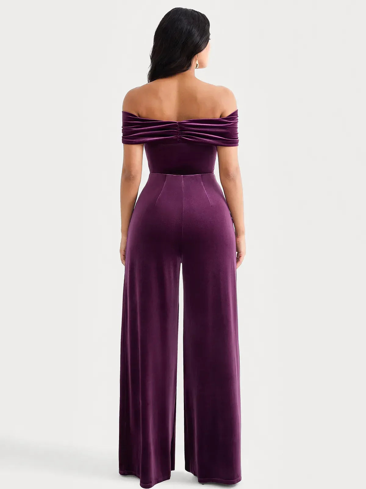 Velvet Wide-Leg Sculpting Trousers