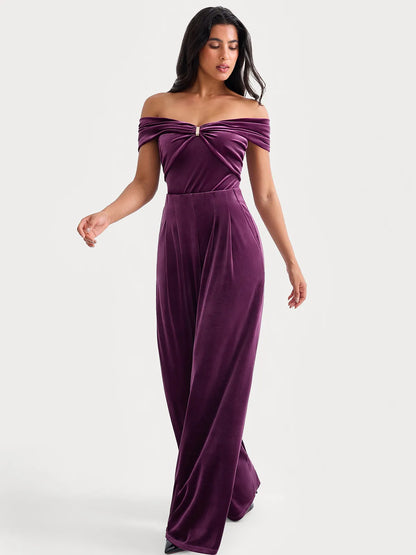 Velvet Wide-Leg Sculpting Trousers