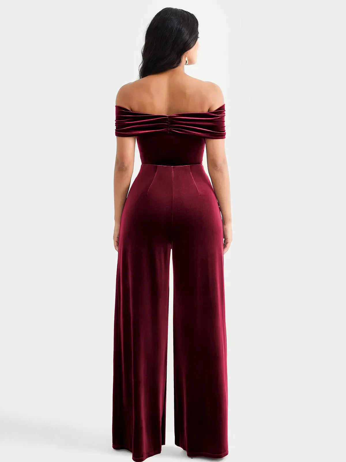 Velvet Wide-Leg Sculpting Trousers