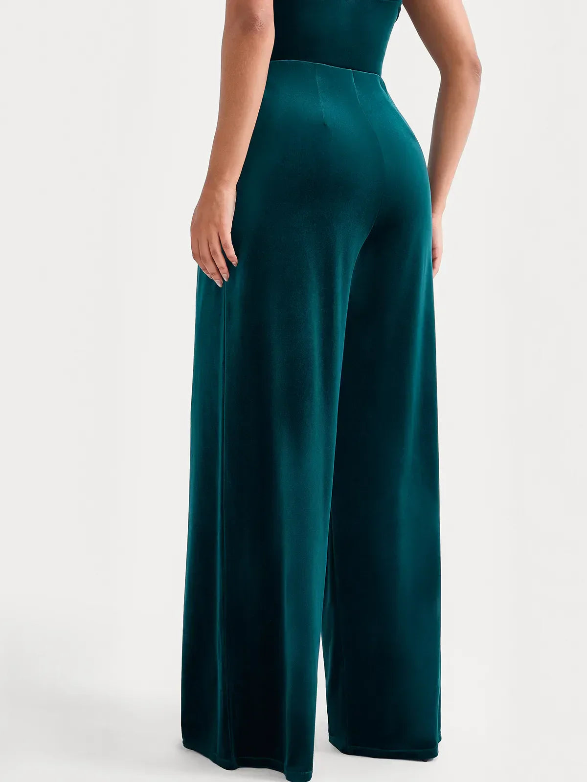 Velvet Wide-Leg Sculpting Trousers