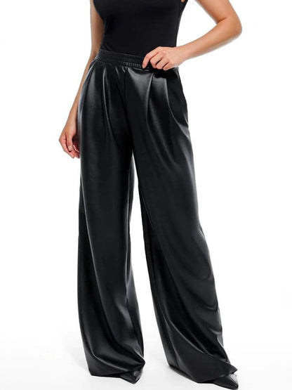Velvet Wide-Leg Sculpting Trousers