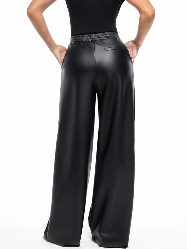 Velvet Wide-Leg Sculpting Trousers